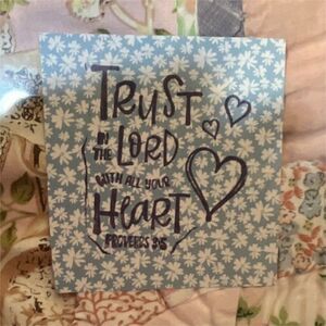 Handmade Framed Patchwork Wall Hanging 'Trust the Lord with All Your Heart'